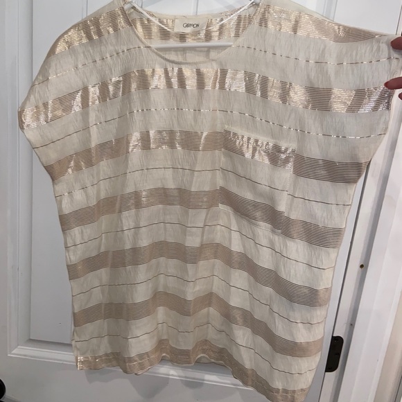 Gold Striped Blouse - Picture 2 of 9